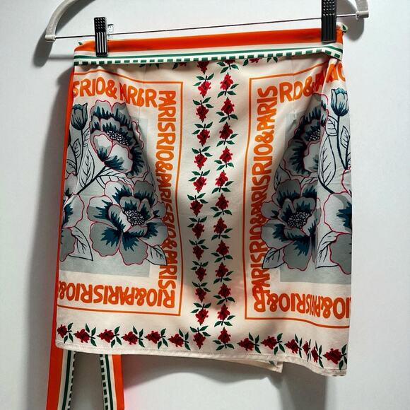 Commence Lightweight Wrap Skirt Women's Size Large Floral Paris Rio Print - Picture 3 of 10